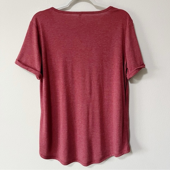 Kuhl Inara Lux Rolled Short Sleeve Tee Shirt Maroon Size Large V-Neck Outdoor - Picture 4 of 7